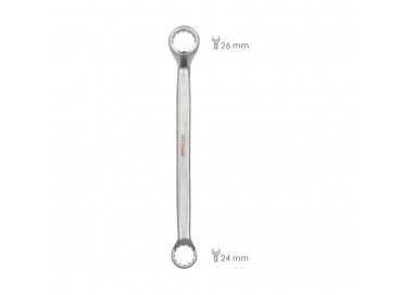 Llave Estrella Acodada Plus Acero Cromo Vanadio 24x26 DIN 838. Llave Doble Boca Acodada, Llave Fija Estrella Acodada