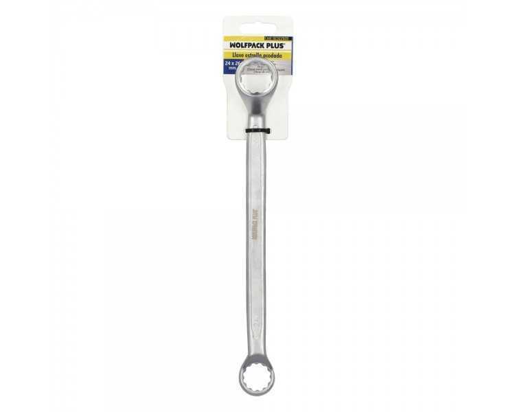 Llave Estrella Acodada Plus Acero Cromo Vanadio 24x26 DIN 838. Llave Doble Boca Acodada, Llave Fija Estrella Acodada