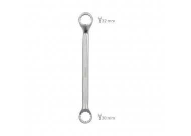 Llave Estrella Acodada Plus Acero Cromo Vanadio 30x32 DIN 838. Llave Doble Boca Acodada, Llave Fija Estrella Acodada