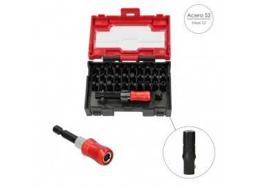 Juego De Puntas Destornillador Acero Con Adaptador Rapido 32 Piezas