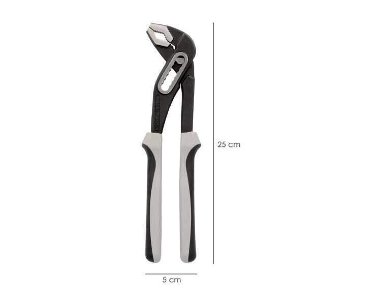 Tenazas Apertura Múltiple Negra Plus 250 mm. mangos Engomados DIN 8976. Pico De Loro, Alicates Extensibles, Tenazas Fontanero