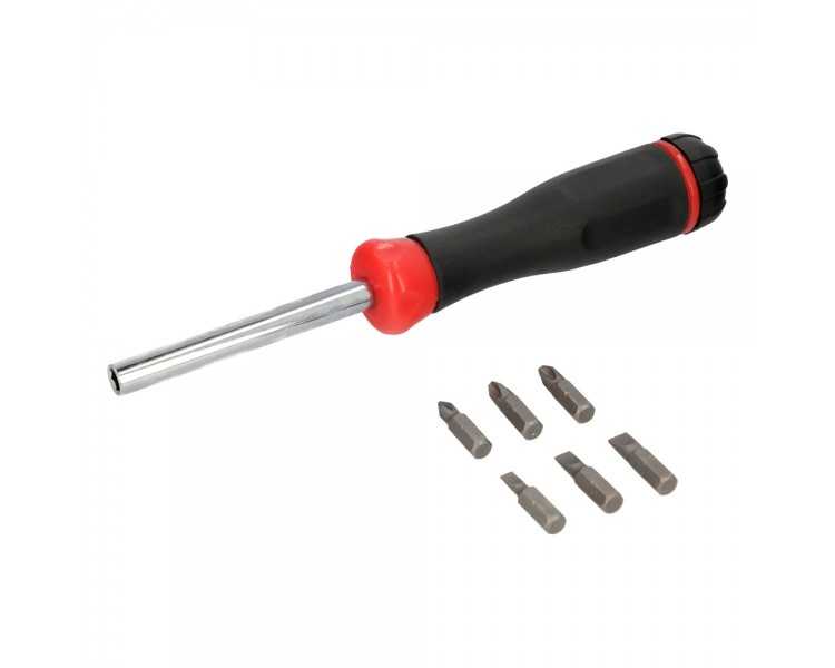 Juego De Puntas con Destornillador  1/4" 7 Piezas. Acero Cromo Vanadio, Kit Destorpuntas, Puntas Destornillador.