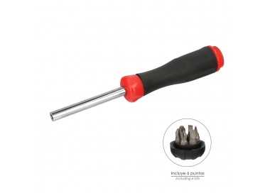 Juego De Puntas con Destornillador  1/4" 7 Piezas. Acero Cromo Vanadio, Kit Destorpuntas, Puntas Destornillador.