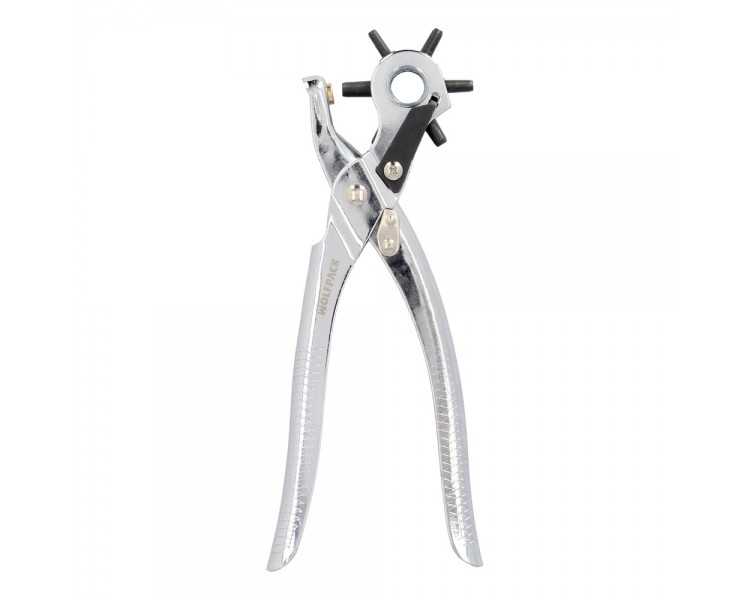 Sacabocados Estrella Profesional 225 mm. Agujeros de Ø 2,5 a 5 mm. Alicates Agujeros, Perforador Cuero, Alicates Cinturones,