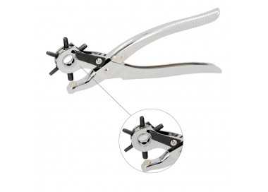 Sacabocados Estrella Profesional 225 mm. Agujeros de Ø 2,5 a 5 mm. Alicates Agujeros, Perforador Cuero, Alicates Cinturones,