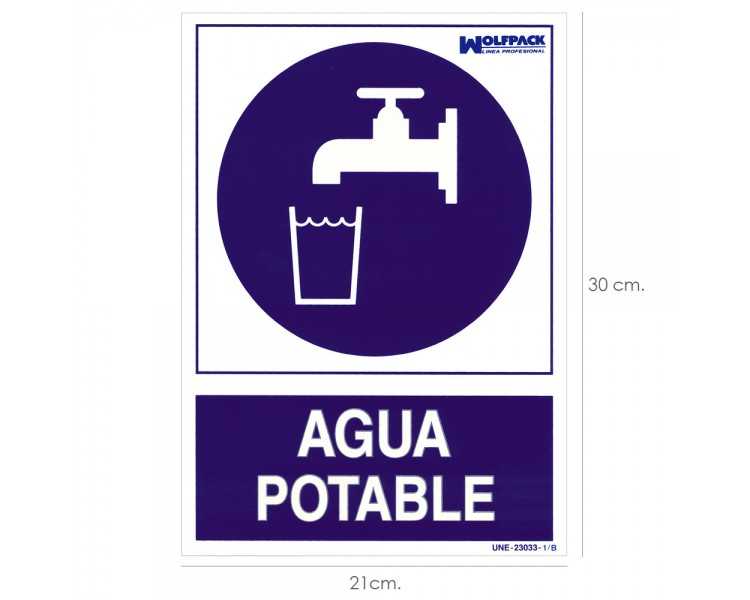 Cartel Agua Potable 30x21cm.