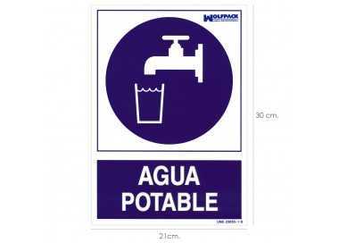 Cartel Agua Potable 30x21cm.