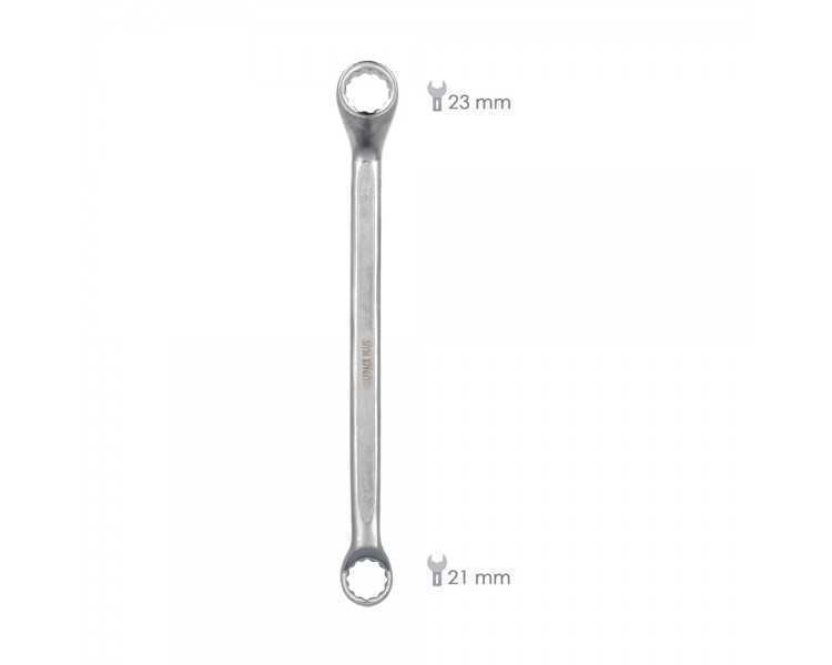 Llave Estrella Acodada Plus Acero Cromo Vanadio 21x23 DIN 838. Llave Doble Boca Acodada, Llave Fija Estrella Acodada