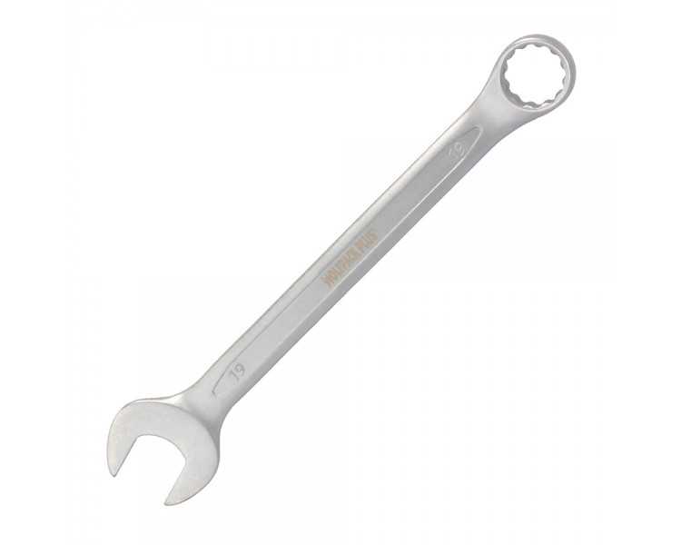 Llave Combinada Plus 19x19 Acero Cromo Vanadio DIN 3113. Llave Doble Boca, Llave Fija, Llave Estrella