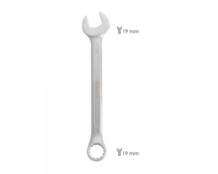Llave Combinada Plus 19x19 Acero Cromo Vanadio DIN 3113. Llave Doble Boca, Llave Fija, Llave Estrella