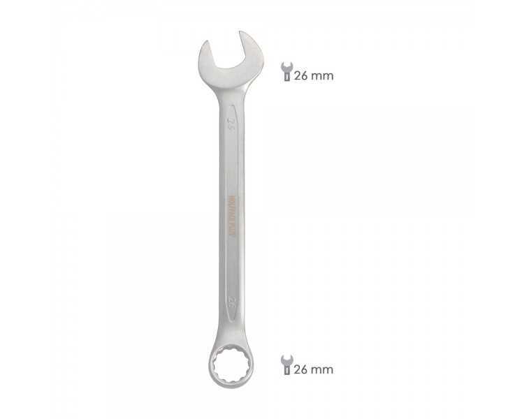 Llave Combinada Plus 26x26 Acero Cromo Vanadio DIN 3113. Llave Doble Boca, Llave Fija, Llave Estrella