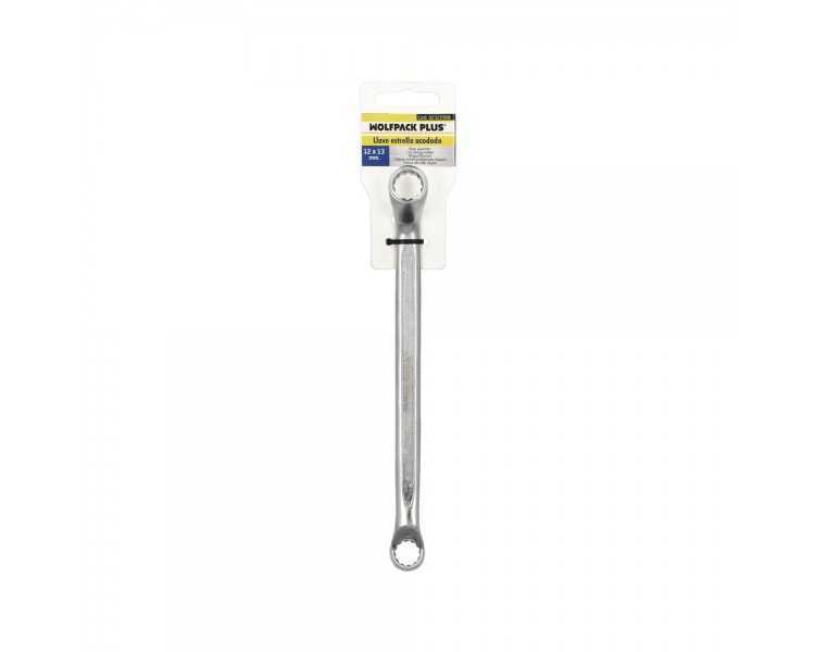 Llave Estrella Acodada Plus Acero Cromo Vanadio 12x13 DIN 838. Llave Doble Boca Acodada, Llave Fija Estrella Acodada