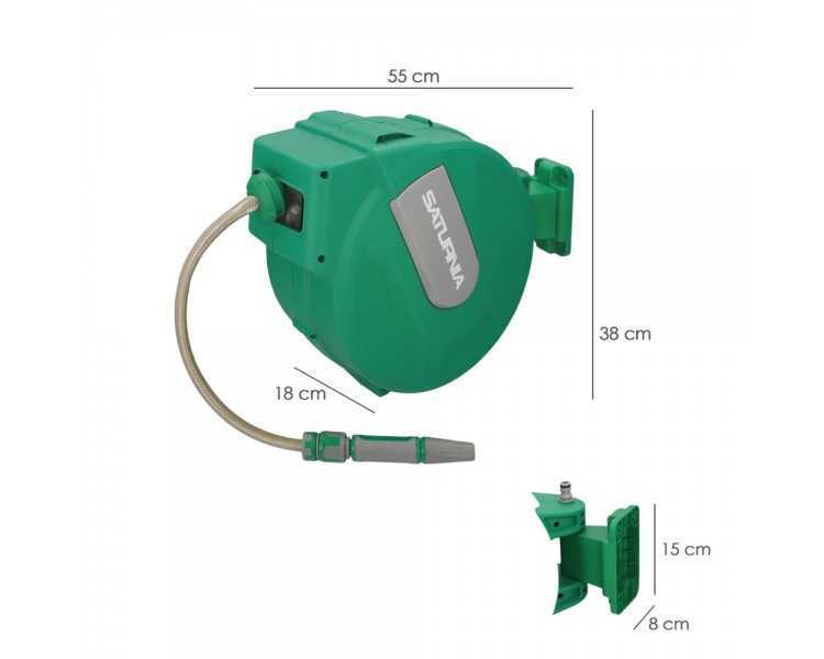 Enrollador Automatico Manguera Para Jardin. Recogedor Manguera Automatico, Porta Mangueras Jardin Manguera De 20 Metros