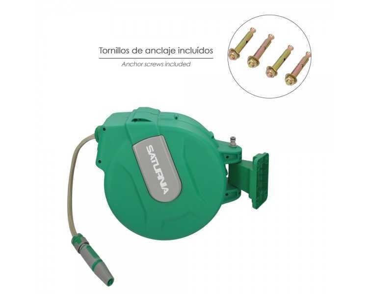 Enrollador Automatico Manguera Para Jardin. Recogedor Manguera Automatico, Porta Mangueras Jardin Manguera De 20 Metros