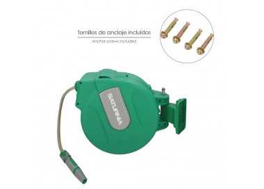 Enrollador Automatico Manguera Para Jardin. Recogedor Manguera Automatico, Porta Mangueras Jardin Manguera De 20 Metros