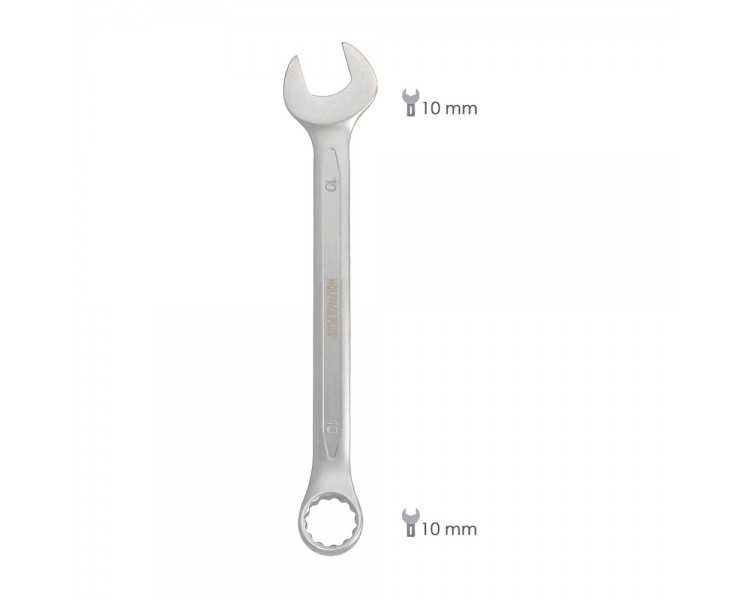 Llave Combinada Plus 10x10 Acero Cromo Vanadio DIN 3113. Llave Doble Boca, Llave Fija, Llave Estrella