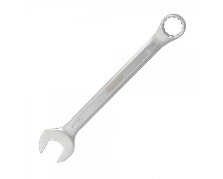 Llave Combinada Plus 15x15 Acero Cromo Vanadio DIN 3113. Llave Doble Boca, Llave Fija, Llave Estrella