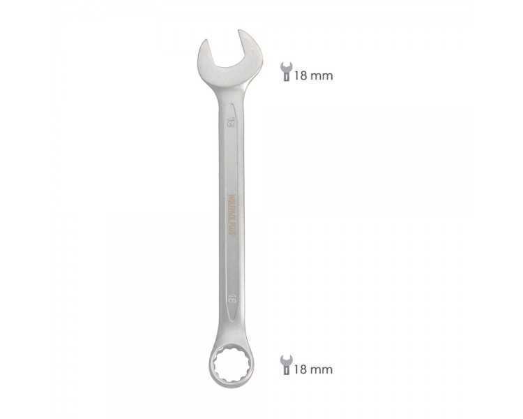Llave Combinada Plus 18x18 Acero Cromo Vanadio DIN 3113. Llave Doble Boca, Llave Fija, Llave Estrella