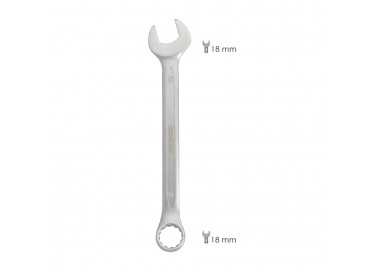 Llave Combinada Plus 18x18 Acero Cromo Vanadio DIN 3113. Llave Doble Boca, Llave Fija, Llave Estrella