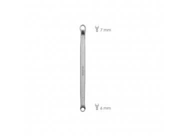 Llave Estrella Acodada Plus Acero Cromo Vanadio 6x7 DIN 838. Llave Doble Boca Acodada, Llave Fija Estrella Acodada