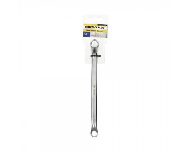 Llave Estrella Acodada Plus Acero Cromo Vanadio 10x11 DIN 838. Llave Doble Boca Acodada, Llave Fija Estrella Acodada