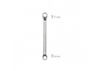 Llave Estrella Acodada Plus Acero Cromo Vanadio 16x17 DIN 838. Llave Doble Boca Acodada, Llave Fija Estrella Acodada