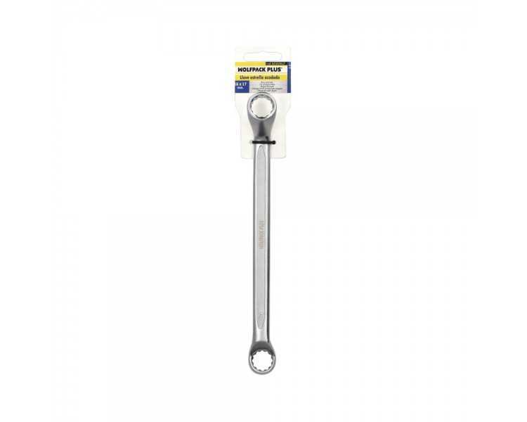 Llave Estrella Acodada Plus Acero Cromo Vanadio 16x17 DIN 838. Llave Doble Boca Acodada, Llave Fija Estrella Acodada