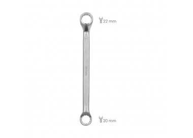 Llave Estrella Acodada Plus Acero Cromo Vanadio 20x22 DIN 838. Llave Doble Boca Acodada, Llave Fija Estrella Acodada