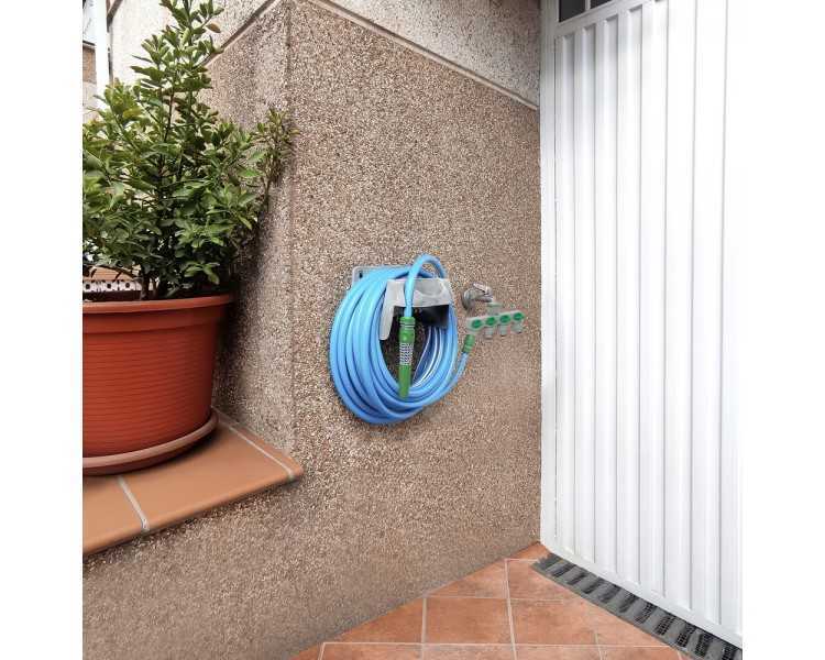 Adaptador Manguera Plastico 3/4" - 1"  4 Vias, Distribuidor 4 vias, Divisor Manguera, Ajuste Independiente, Tomas 1/2+Adaptador