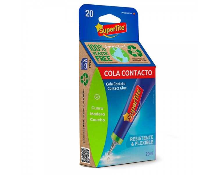 Pegamento Supertite Contacto 20 CC. Cola Contacto, Pegamento Cuero, Madera Caucho. Resistente y Flexible.