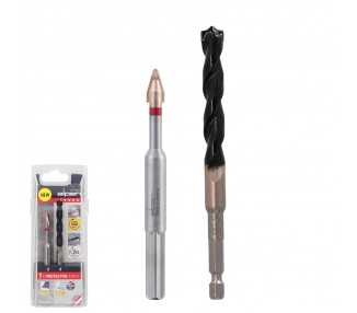 Broca Alpen Materiales Porcelanicos Muy Duros Ø 8 mm. Kit 2 brocas. Sin Refrigeración,