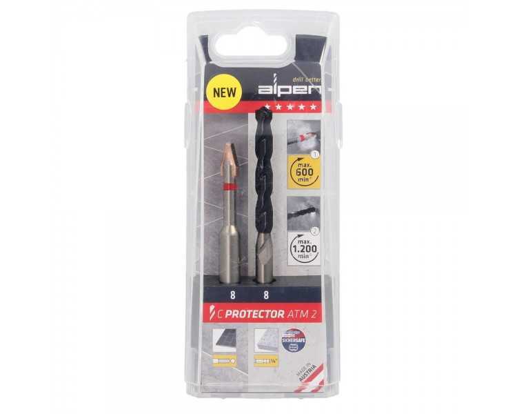 Broca Alpen Materiales Porcelanicos Muy Duros Ø 8 mm. Kit 2 brocas. Sin Refrigeración,