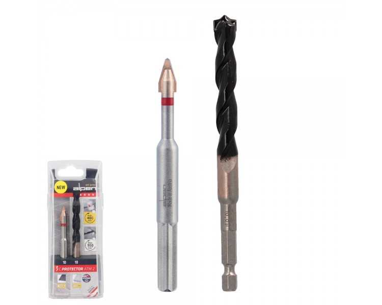 Broca Alpen Materiales Porcelanicos Muy Duros Ø 10 mm. Kit 2 brocas. Sin Refrigeración,