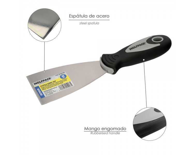 Espatula Mango Gummy Grip Hoja 60 mm. Espatula Yeso, Espatula Pintor, Espatula Masillas, Espatula Pladur, etc.