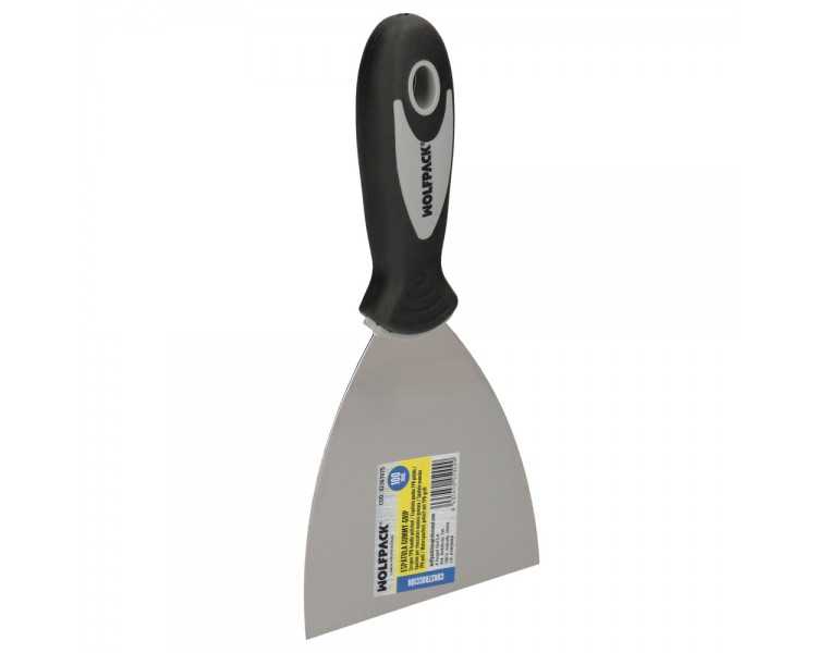 Espatula Mango Gummy Grip Hoja 100 mm. Espatula Yeso, Espatula Pintor, Espatula Masillas, Espatula Pladur, etc.