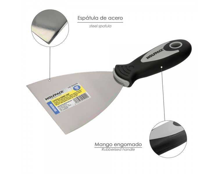 Espatula Mango Gummy Grip Hoja 100 mm. Espatula Yeso, Espatula Pintor, Espatula Masillas, Espatula Pladur, etc.
