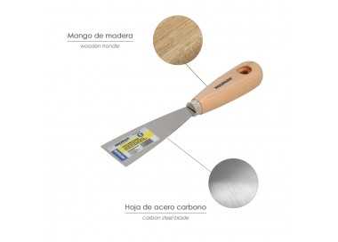 Espatula Mango Madera Hoja Acero 40 mm. Espatula Yeso, Espatula Pintor, Espatula Masillas, Espatula Pladur, etc.