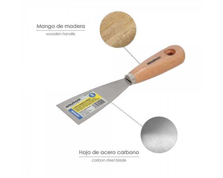 Espatula Mango Madera Hoja Acero 50 mm. Espatula Yeso, Espatula Pintor, Espatula Masillas, Espatula Pladur, etc.