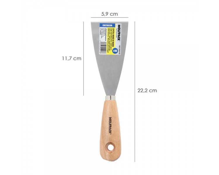 Espatula Mango Madera Hoja Acero 60 mm. Espatula Yeso, Espatula Pintor, Espatula Masillas, Espatula Pladur, etc.