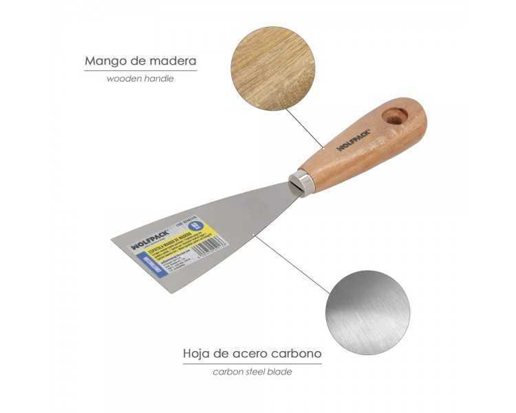 Espatula Mango Madera Hoja Acero 60 mm. Espatula Yeso, Espatula Pintor, Espatula Masillas, Espatula Pladur, etc.