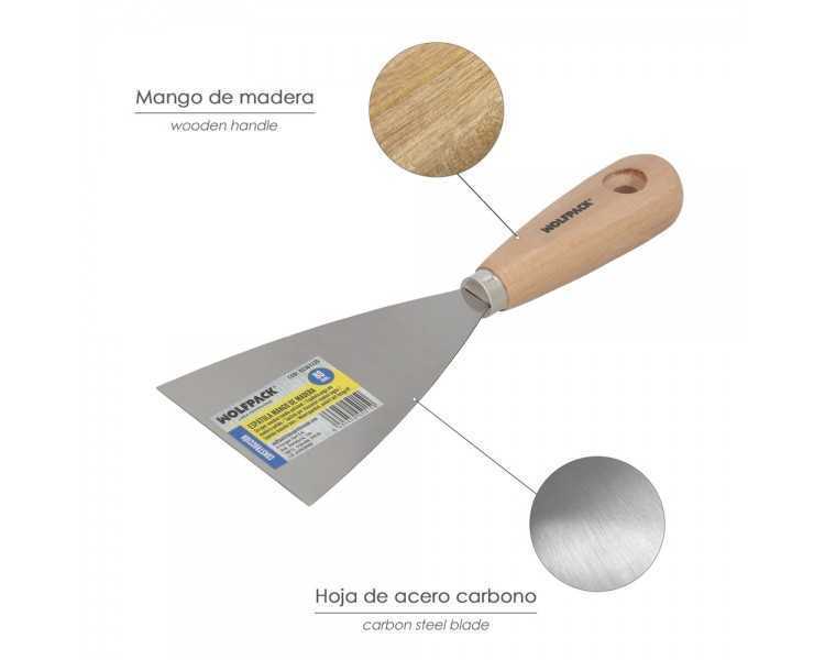Espatula Mango Madera Hoja Acero 80 mm. Espatula Yeso, Espatula Pintor, Espatula Masillas, Espatula Pladur, etc.