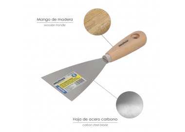 Espatula Mango Madera Hoja Acero 80 mm. Espatula Yeso, Espatula Pintor, Espatula Masillas, Espatula Pladur, etc.