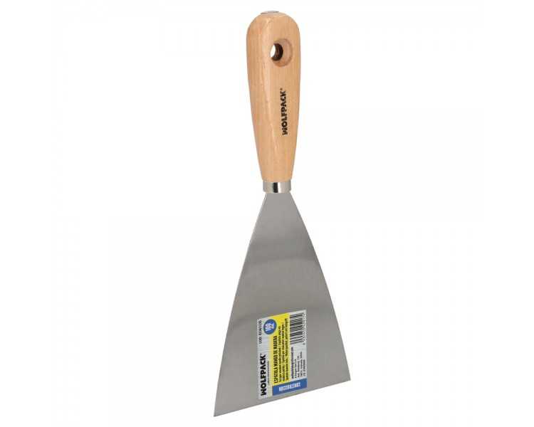 Espatula Mango Madera Hoja Acero 100 mm. Espatula Yeso, Espatula Pintor, Espatula Masillas, Espatula Pladur, etc.