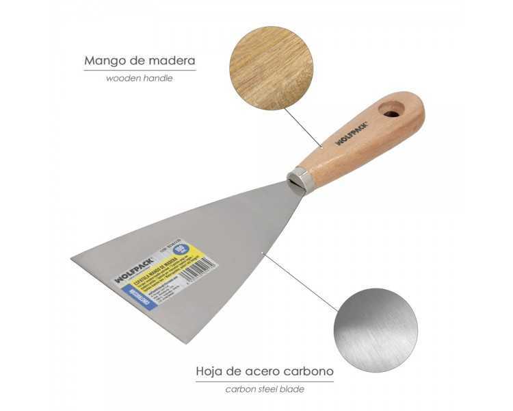 Espatula Mango Madera Hoja Acero 100 mm. Espatula Yeso, Espatula Pintor, Espatula Masillas, Espatula Pladur, etc.