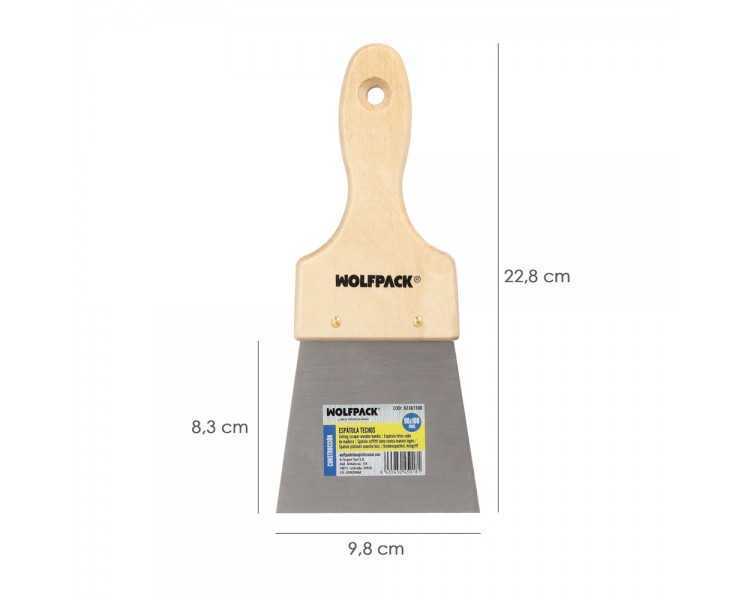Espatula Techos Mango Madera Hoja Acero 90 x 100 mm. Espatula Yeso, Espatula Pintor, Espatula Masillas, Espatula Pladur, etc.