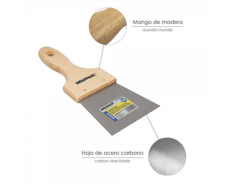 Espatula Techos Mango Madera Hoja Acero 90 x 100 mm. Espatula Yeso, Espatula Pintor, Espatula Masillas, Espatula Pladur, etc.