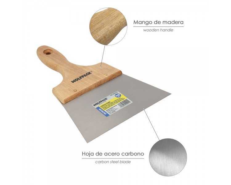 Espatula Techos Mango Madera Hoja Acero 90 x 160 mm. Espatula Yeso, Espatula Pintor, Espatula Masillas, Espatula Pladur, etc.