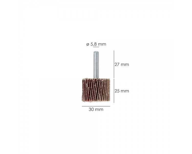 Abanico Lija Grano 120 Medida Ø 30 x 25 mm. Disco Abrasivo Laminas, Ruedas Mil Hojas, Ruedas Abrasivas,Lijado,Desbaste,Pulir