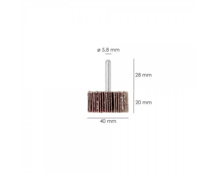 Abanico Lija Grano 40 Medida Ø 40 x 20 mm. Disco Abrasivo Laminas, Ruedas Mil Hojas, Ruedas Abrasivas,Lijado,Desbaste,Pulir