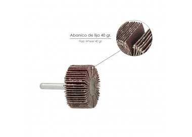 Abanico Lija Grano 40 Medida Ø 40 x 20 mm. Disco Abrasivo Laminas, Ruedas Mil Hojas, Ruedas Abrasivas,Lijado,Desbaste,Pulir